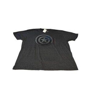 Marvel Captain America Shield Men's 2X Gray Graphic T-Shirt Superhero-Engine Glo